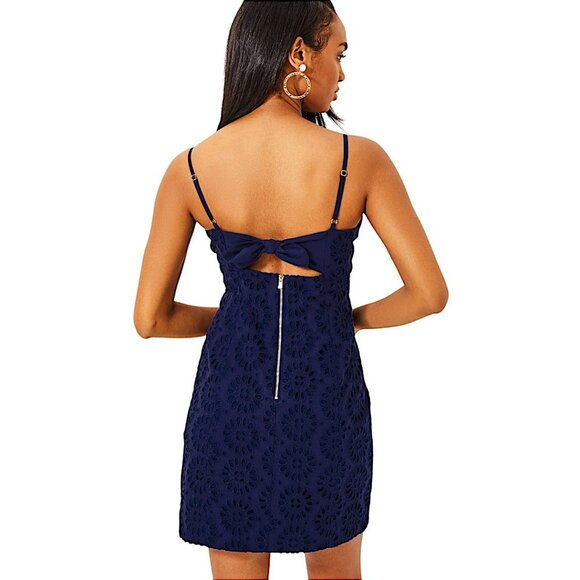 Lilly Pulitzer Shelli Eyelet Mini Dress in True Navy NWT - Size 14 - Picture 5 of 9